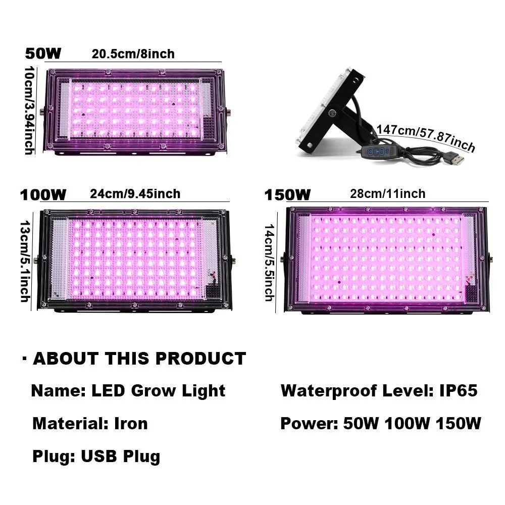 LED تنمو الضوء الأرجواني ضوء النبات مصباح LED الكاشف للنباتات USB 5 فولت IP65 مقاوم للماء الطيف الكامل المائية أدوات مساعدة
