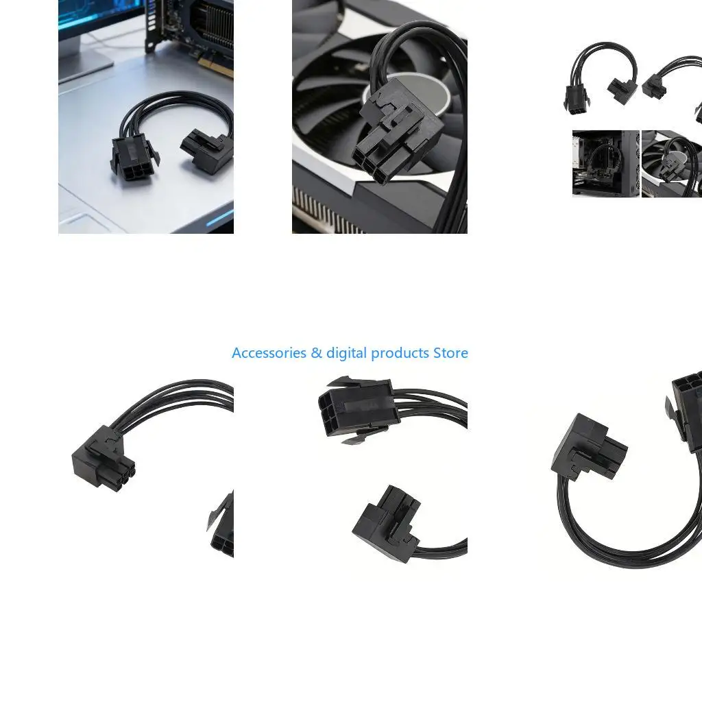 77JD 6pin Graphics Card Extension Cable 90 or 180 Degree Efficient Cable Management