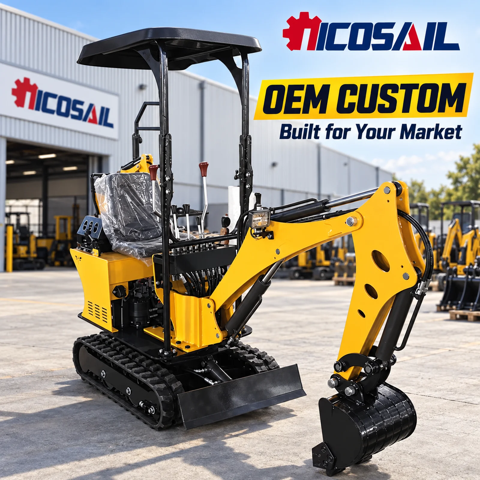 Customized 0.8 Ton Mini Excavator Multifunctional Compact Crawler Digger for Farm Garden Landscaping and Construction