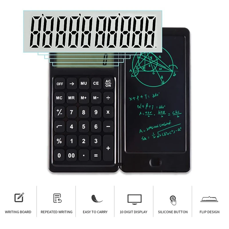 10-Digit Display Office Calculator Desk Calcultors With Erasable Writing Table For Basic Financial Home