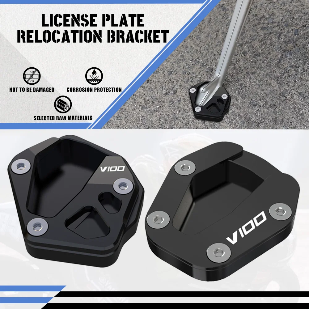 2023 2024 لـ Moto Guzzi V100 V 100 Mandello S حامل جانبي تكبير مسنده دعم أكبر تمديد ملحقات الدراجة النارية #1