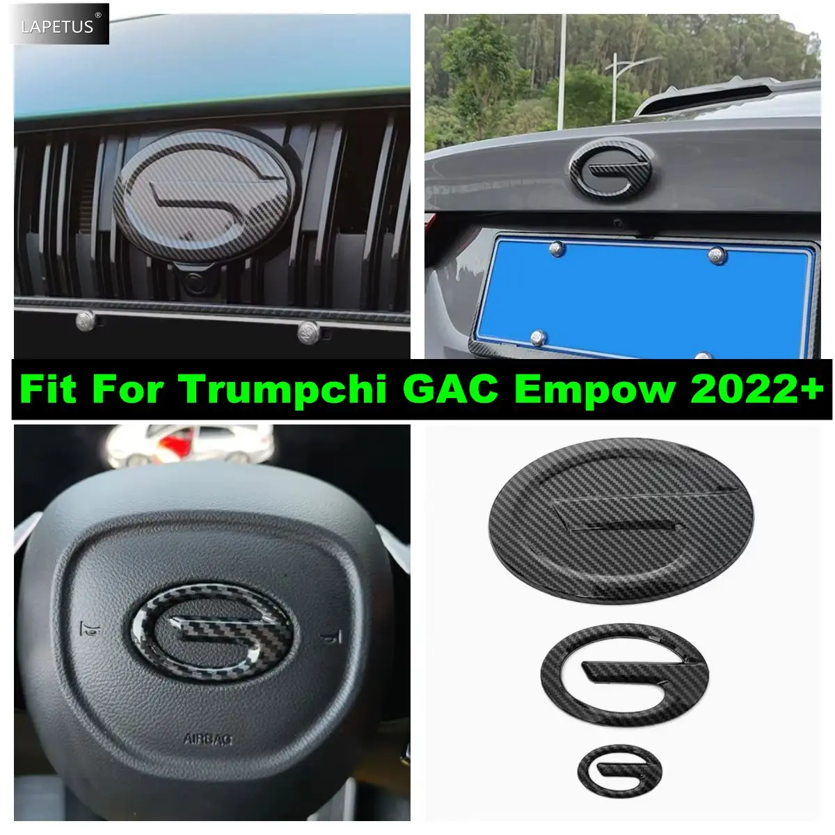 

For Trumpchi GAC Empow 2022-2025 Interior Moulding Car Steering Wheel / Front Grille / Rear Door Logo Frame Decor Cover Kit Trim