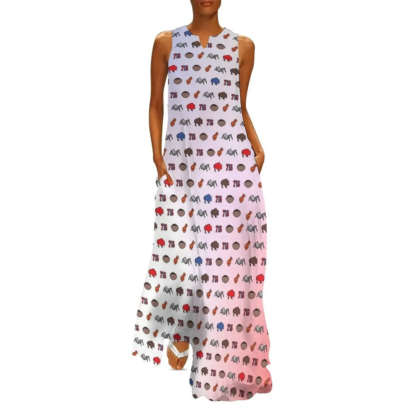 

Buffalo Superfan Pattern Long Dress elegant evening dresses for women 2025 Elegant gowns prom clothes women party dresses Dress