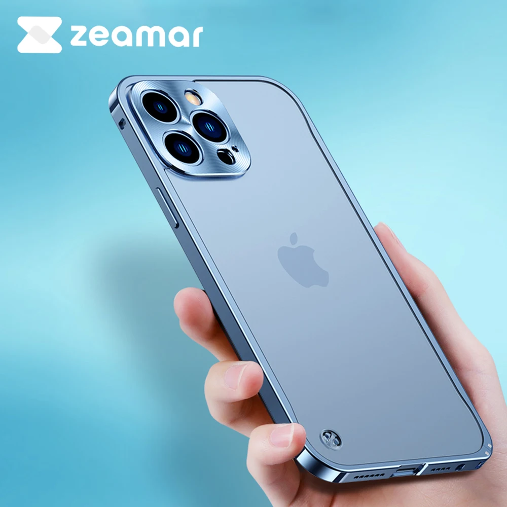 Funda mate a prueba de golpes con marco de Metal de lujo para iPhone 15 14 12 13 11 Pro Max Mini cámara protección completa cubierta de parachoques híbrido Funda