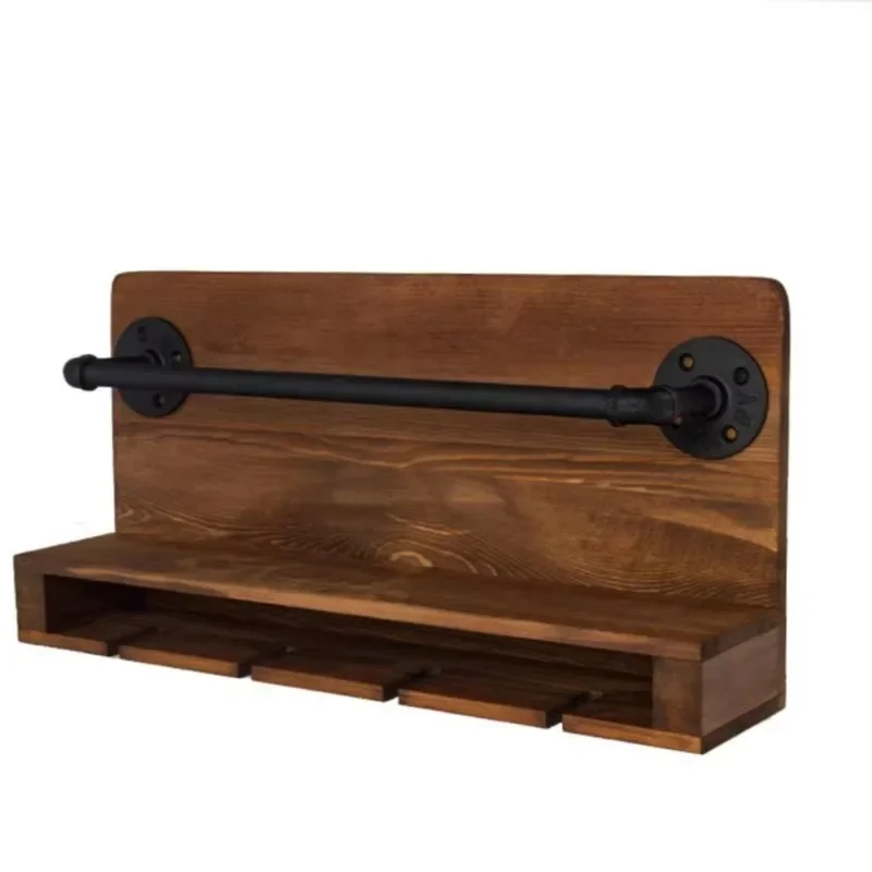 

Contemporary Wall-mounted Wine Bottle Shelf Display Rack Decorative Wooden Wine Rack