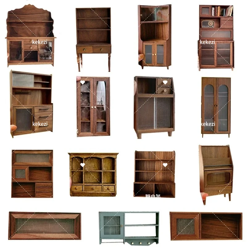 

Miniature Dollhouse Furniture 1：6 Walnut Wood Miniature Furniture 1：12 Mini Coffee Counter New Diy Miniature Dollhouse