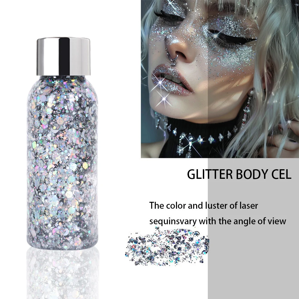 3pcs Body Glitter Gel Face Glitter Makeup Party Festival Glitter Gel Eye Eyeshadow Hair Glitter Gel for Bar Makeup