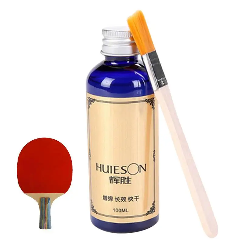 100ml Ping-Pong Rubber Glue Table Tennis Glue Paddle Adhesive Long-lasting Liquid Rubber Adhesive with Brush for Sponge Mat