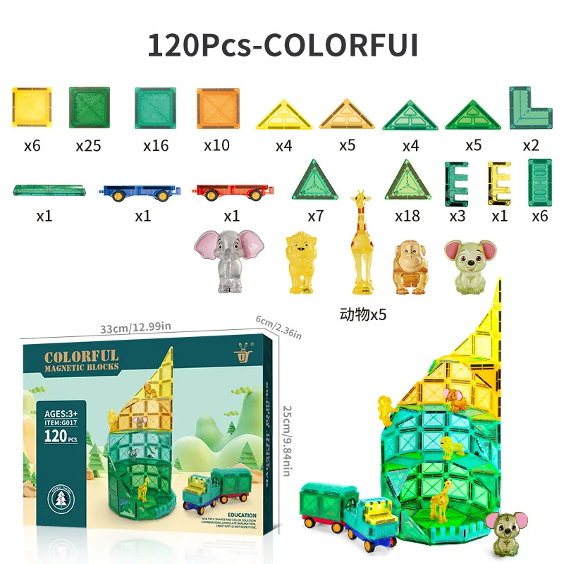 Big Magnetic Constructor Triangle Square Bricks Magnetic Building Blocks Designer Set Magnet Toys For Children Gift Sensory Toys