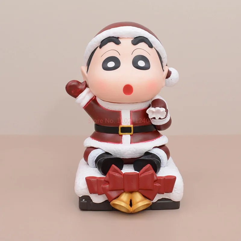 Crayon Shinchan Cosplay Ornaments, Modelo PVC, Presente de Natal, Cute Girls 'Figurines, Edição limitada, Papai Noel, Criativo, 16cm