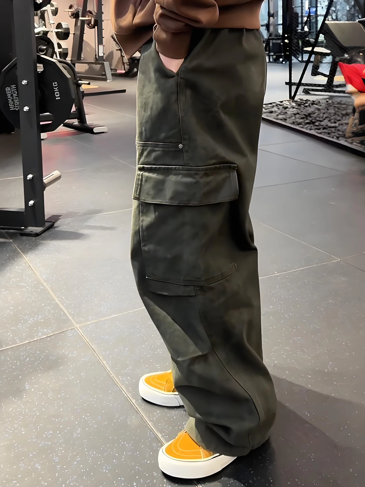 

Military een American Retro Workwear Pants Men's Loose Straight Casual Trousers Autumn Winter Large ket Knee Logging