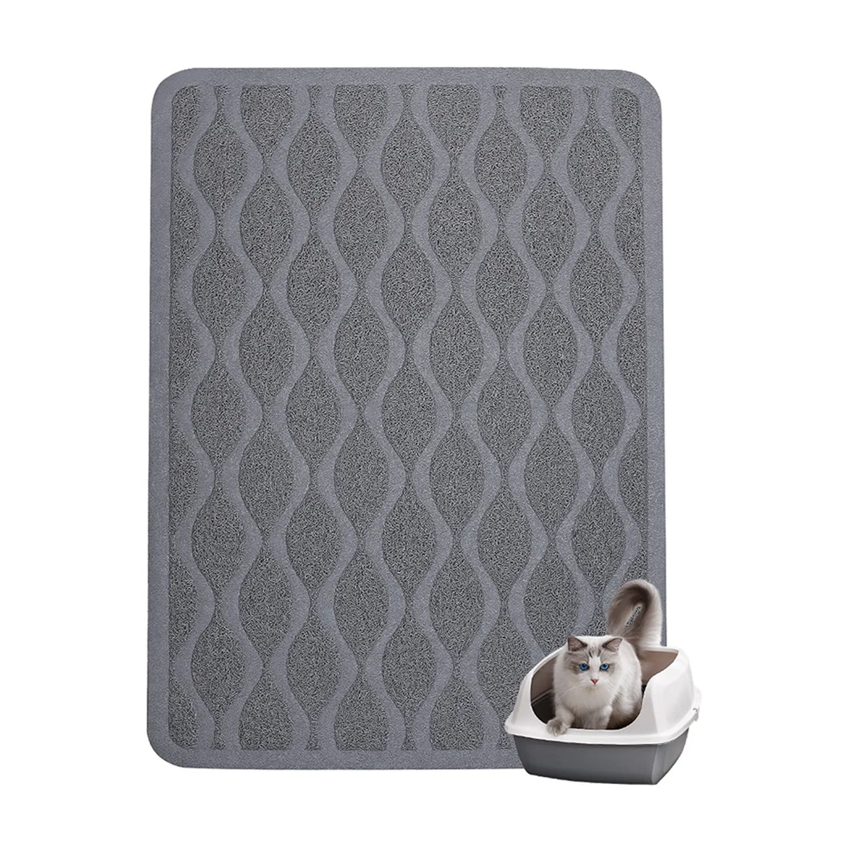 

AD04-Popular Cat Litter Mat, Large Cat Litter Trapping Mat Scatter Control Goes Under Litter Box Mat, Multi-Use Waterproof