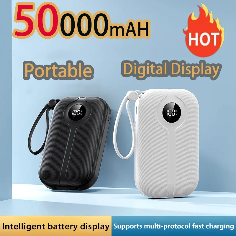 

50000mAh Power Bank 22.5W Super Fast Charging 2-in-1 High Capacity Digital Display PowerBank For iPhone Samsung Huawei 2024 NEW