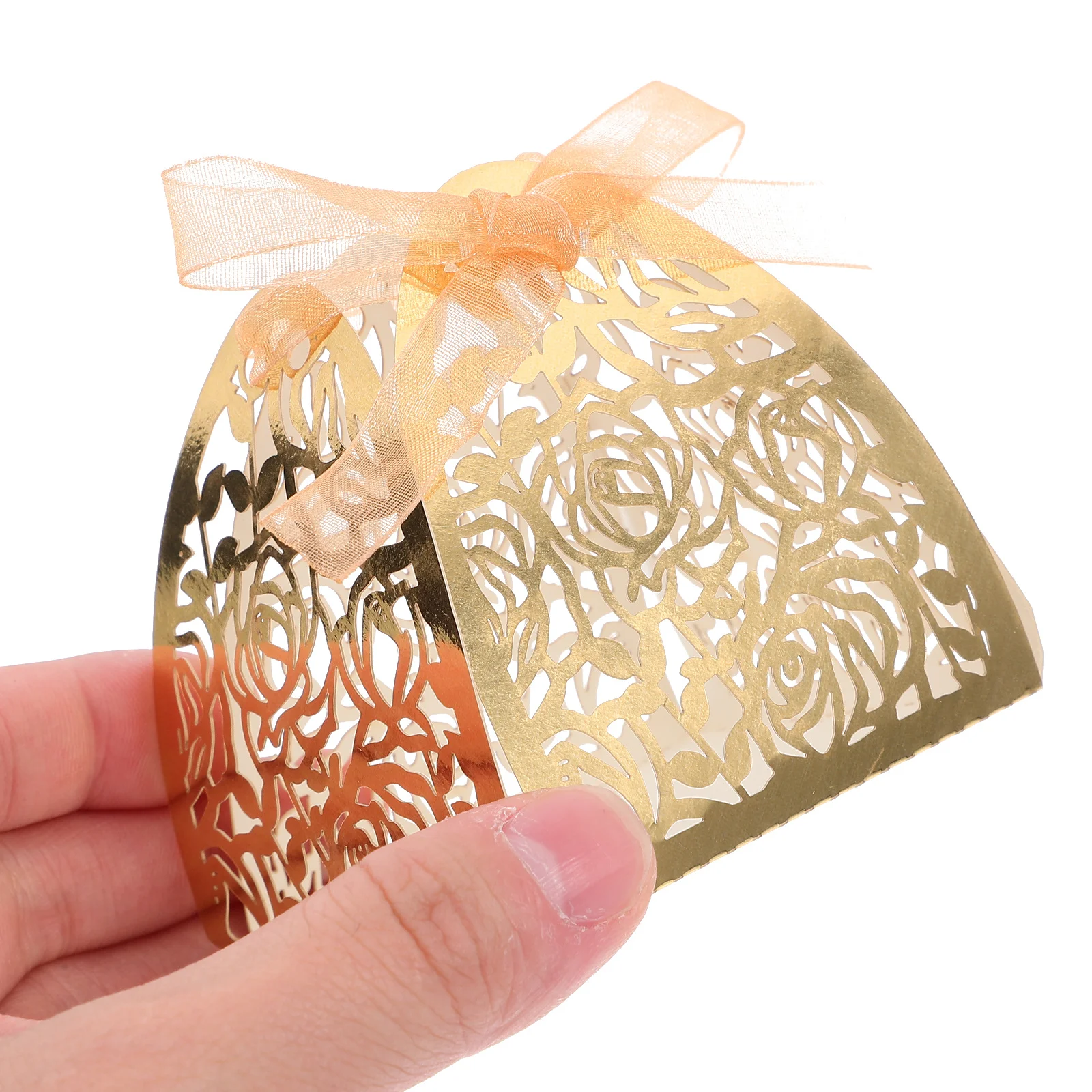 

50Pcs Chocolate Paper Wrappers Hollow Rose Truffle Cups Candy Holders Decorative Packaging Party Wedding Paper Candy Cups