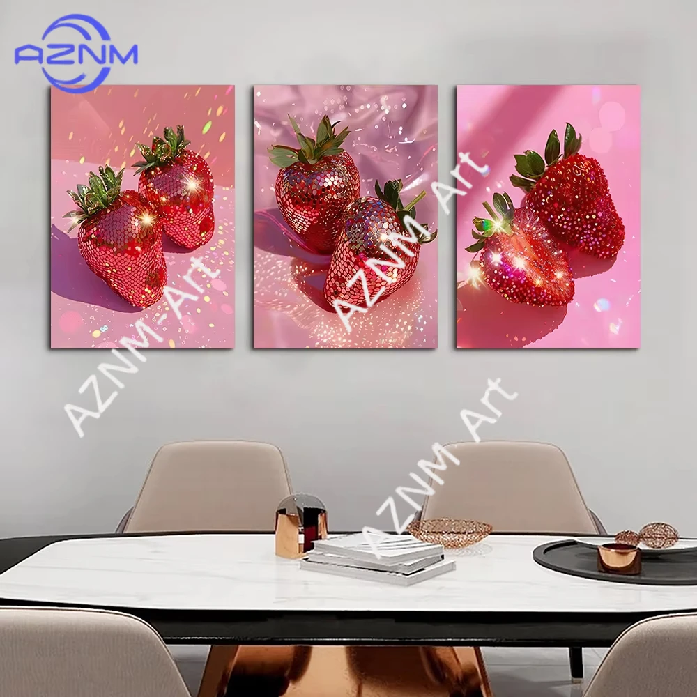 1/3pcs Modern Simple Wall Art StrawberryPrinted Poster for Home, Living Room, Bedroom, Office Decoration