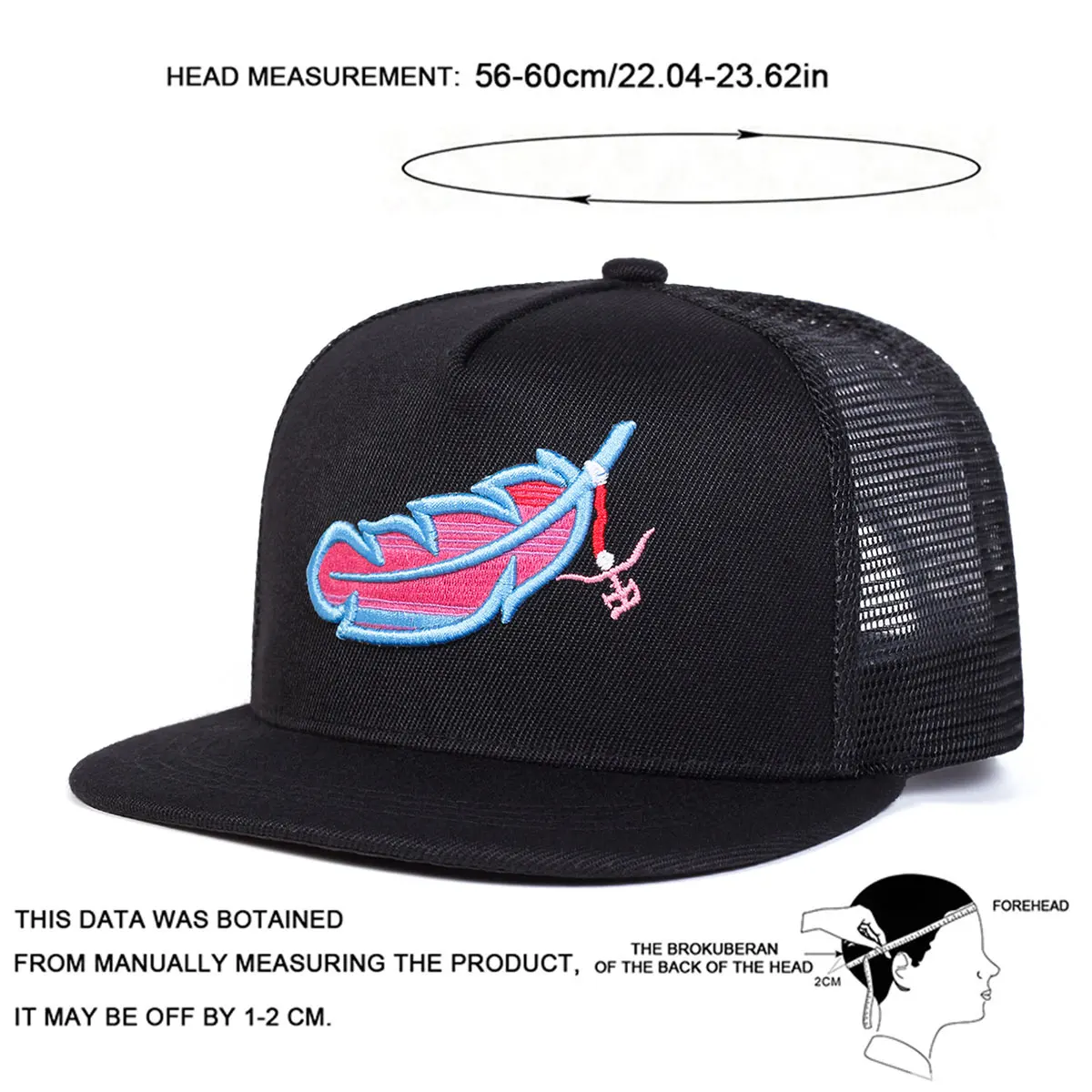 Unisex สีสัน Feather เย็บปักถักร้อย Hip-Hop หมวกสุทธิฤดูใบไม้ผลิฤดูร้อนกลางแจ้งปรับ Casual เบสบอลหมวกครีมกันแดดหมวก