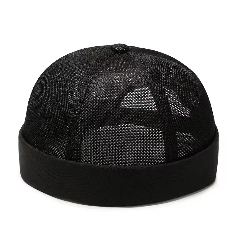 Same Style for Men and Women Hip-Hop Mesh Visor Cap Summer Breathable Rolled Brim Hat Sun Protection Sports Head Cover