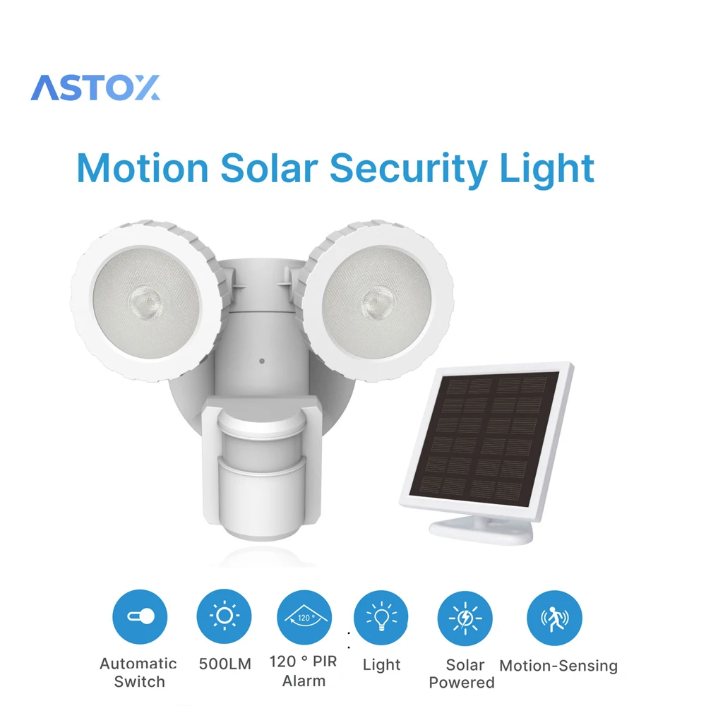 

Astox Led Solar Outdoor Lamp Motion Sensor Lamps 120° PIR Alarm Waterproof Solar light for Street Garden Security Wall Light