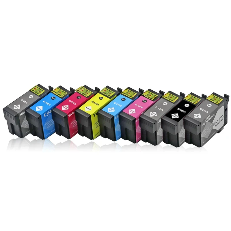 9 Colors T1571 Compatible Ink Cartridge for EPSON STYLUS PHOTO R3000 InkJet Printer