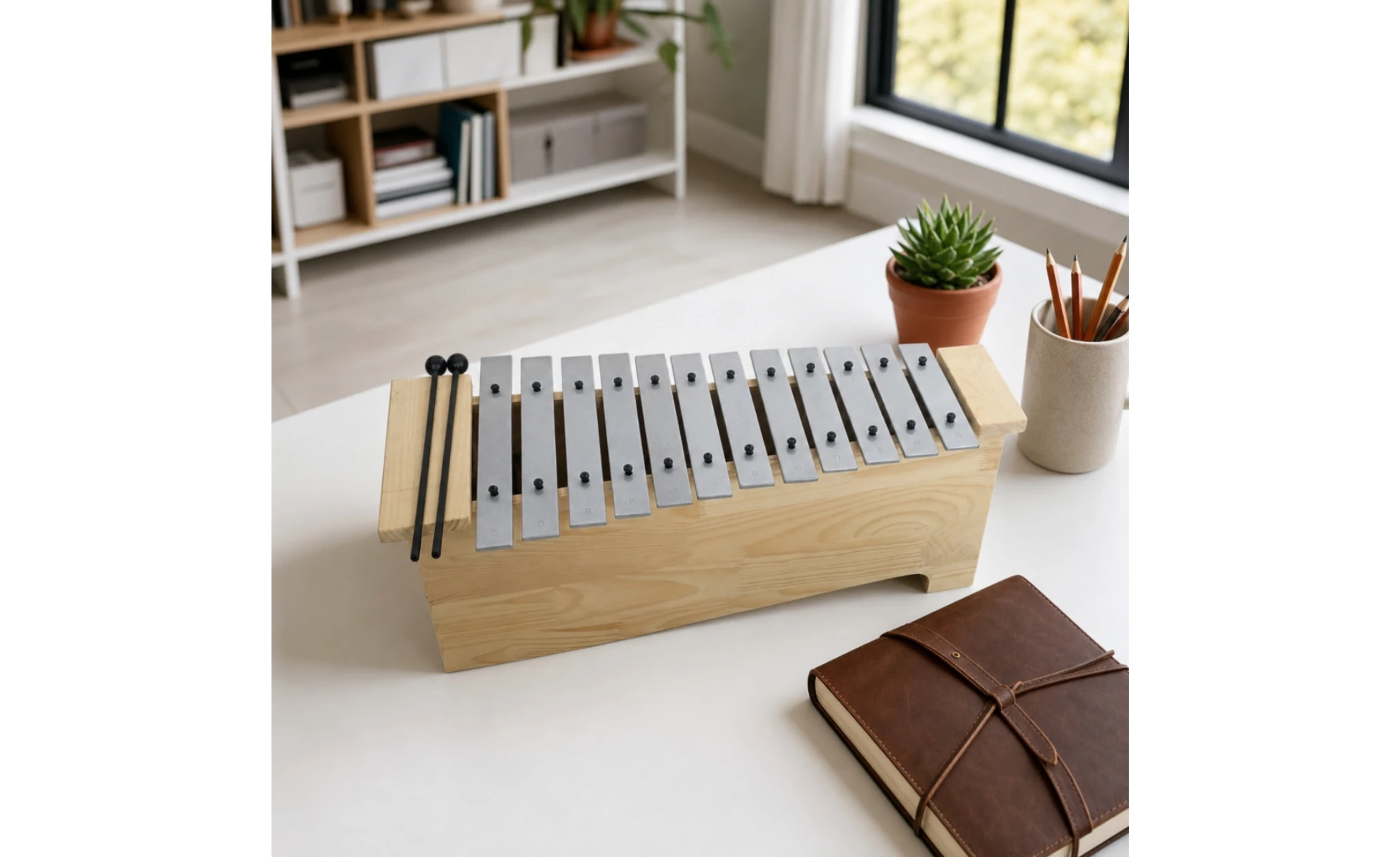 Metallophone Wooden Glockenspiel Xylophone Resonant Percussion Instrument with Mallets Precision-Tuned for Students, Classroom Metallophone Wooden Glockenspiel Xylophone Resonant Percussion Instrument with Mallets Precision-Tuned for Students, Classroom