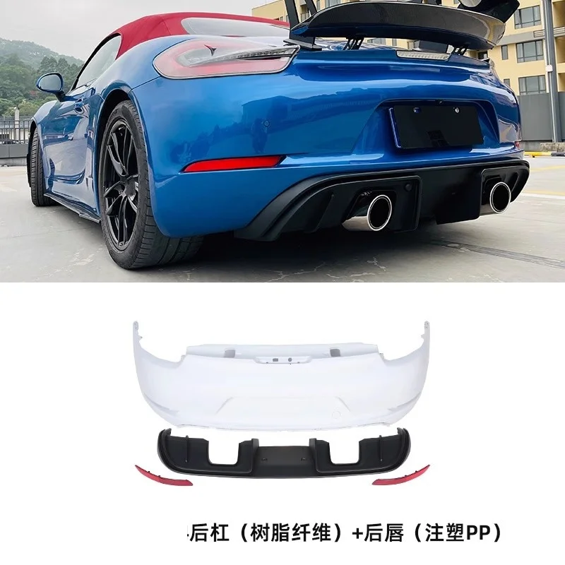 

Unpainted Resin Rear Bumper PP Rear Lip Spoiler Assembly For Porsche 981 Modified New Style Auto Accessories