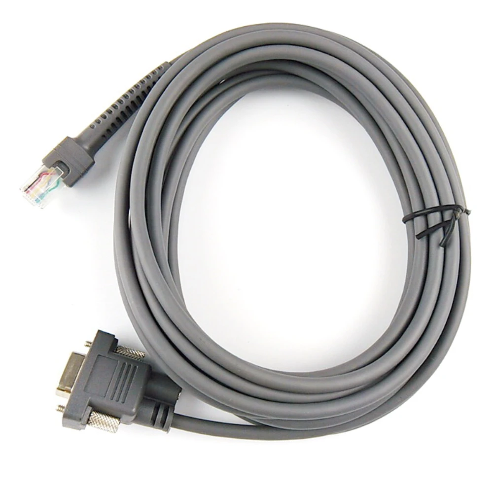 

3M 5M(16ft) RS232 Serial Cable For Symbol BarCode Scanner LS2208AP LS1203 LS4208 LS4278 DS6707 DS6708 CBA-R01-S09PAR CBA-R01-S15