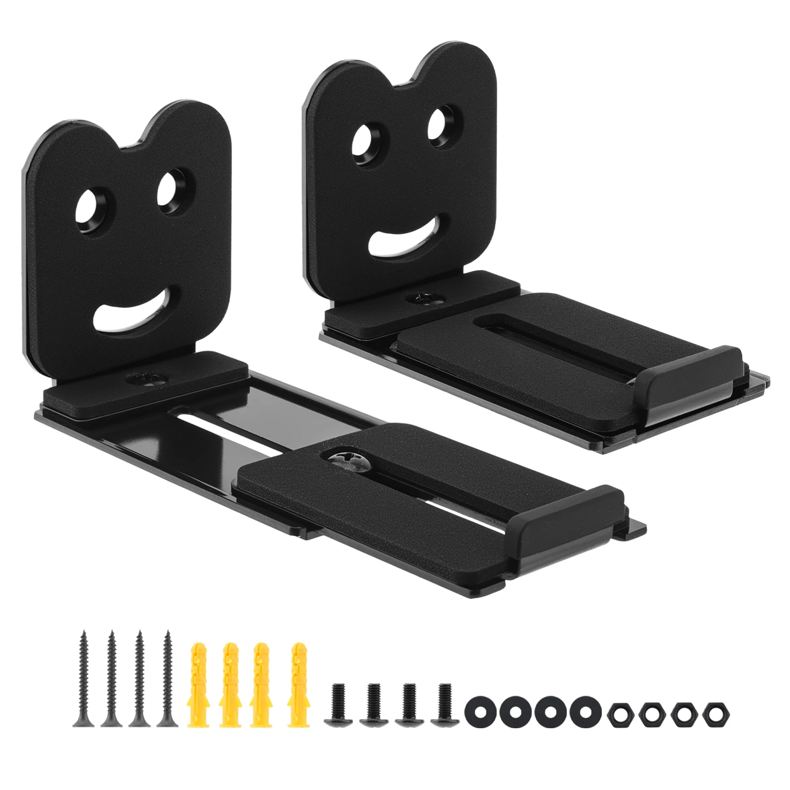 Metal Universal Soundbar Wall Mount Bracket for Depth Adjustable 3.14''-5.27'' Holds up to 50 lbs with Anti-vibration Pads