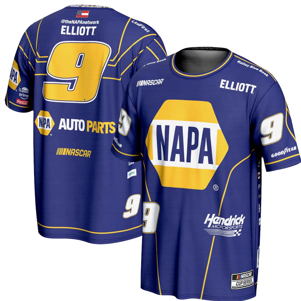 Nascar Chase Elliott 9 UniFirst Men's T-shirt Breathable Quick-Drying Racing Sport T-shirt Top Quality Men's Outdoor Rally Wear