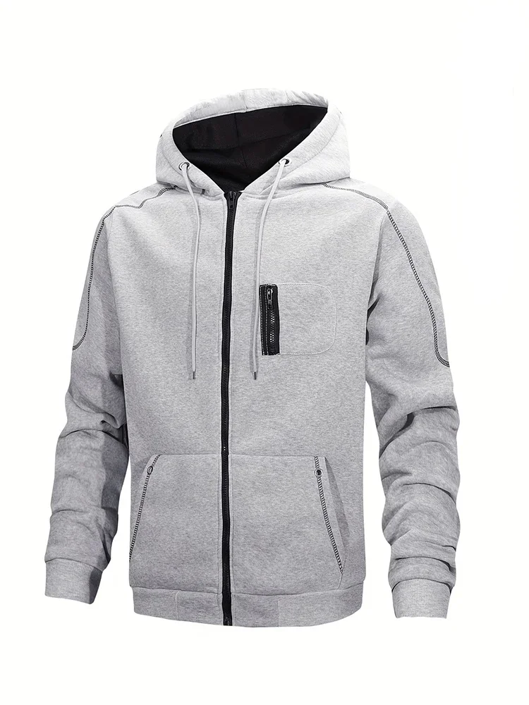 2026 Hot Sales New Arrival Mens Zipper Hoodies High Quality Male Clothing Daily Casual Sports Hooded Coats Motorcycle Jackets