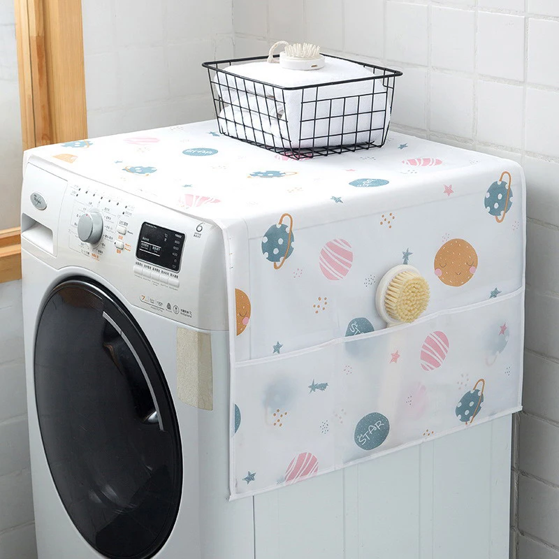 Refrigerator Washing Machine Cover Cloth Dust Cover PEVA Oil Proof Household Storage Refrigerator Cover 1PC