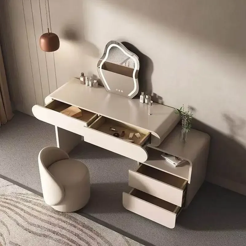 AA new cream wind light luxury dresser storage  integrated simple bedroom modern small apartment retractable dressing table