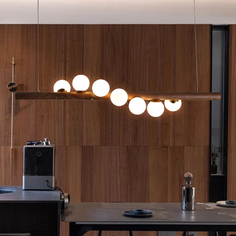 

Modern G9 Log Chandeliers Restaurant Hanging Lamps For Dining Room Lustre Wood Pendant Light Kitchen Island Lighting Home Decor