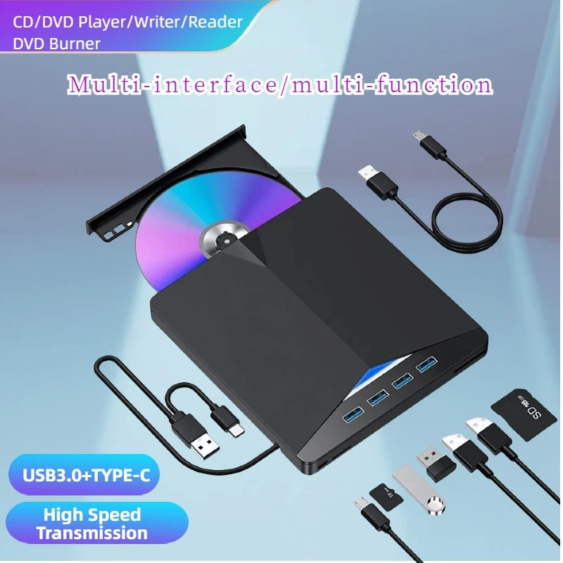 

Multifunction DVD Burner USB 3.0 Type-c External DVD/CD Drive Burner Reader Player Writer Optical Drive External For Laptop