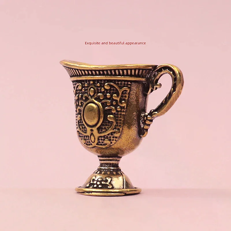 Home Living Room Decoration Crafts Gift Antique Small Copperware Buddha Tea Set Copper Teacup Brass Keychain Pendant