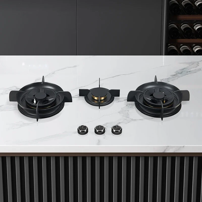 Premium Built-in  Cooktop 3-Burner 5.2KW Copper Flame Failure Protection Panel-Ready for Custom Kitchen