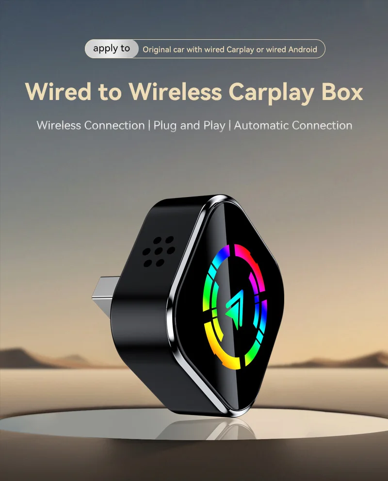 محول Xiaomi Wireless CarPlay Android Auto 2in1 5G WiFi Bluetooth اتصال سريع عالمي لمساعد الصوت للسيارة