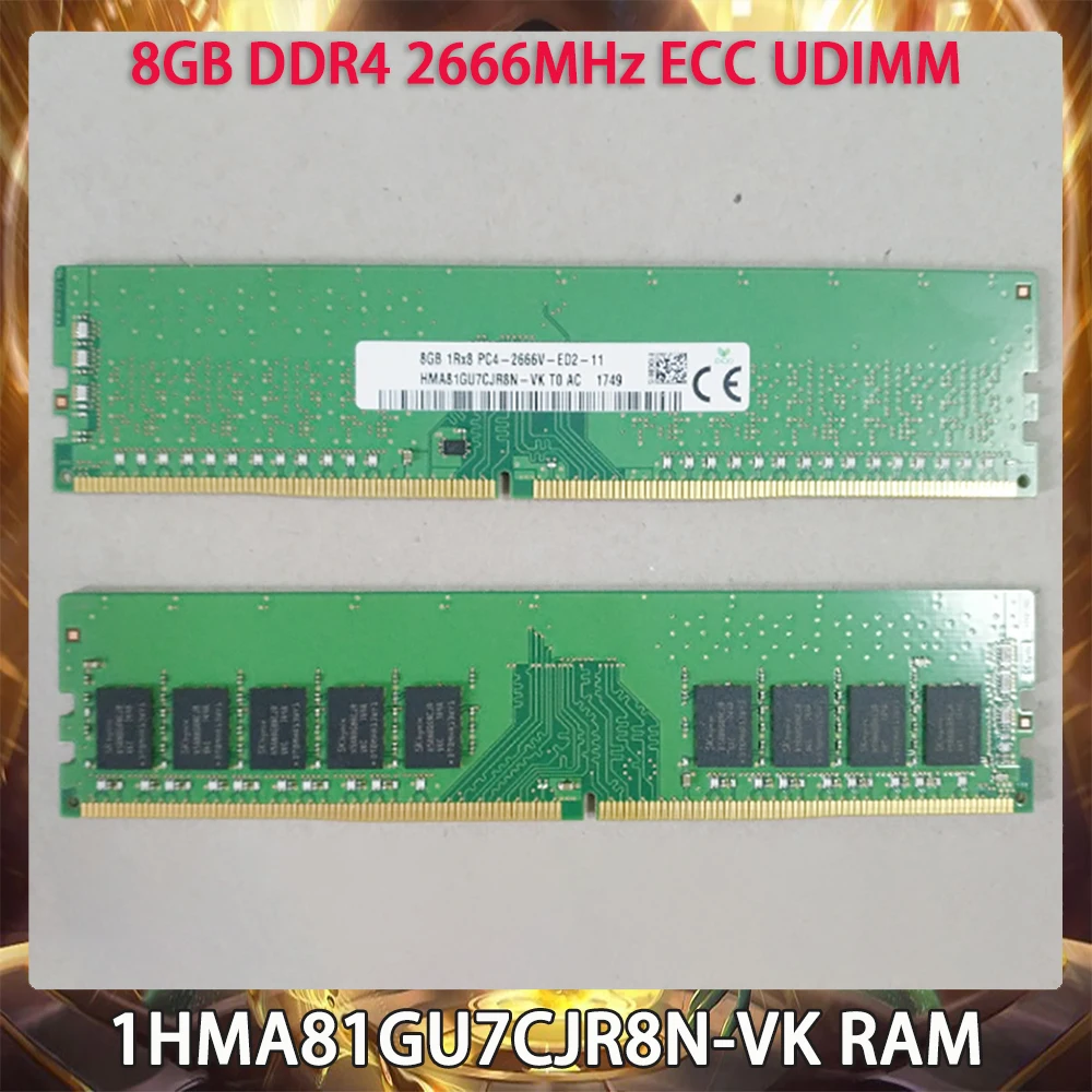 1PCS For SK Hynix HMA81GU7CJR8N-VK 8GB DDR4 2666MHz ECC UDIMM RAM 1RX8 PC4-2666V Memory