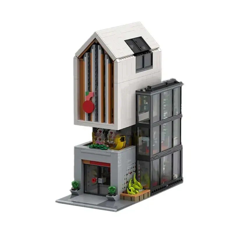 MOC الحديثة عرض الشارع بناء المركز المالي نموذج لتقوم بها بنفسك لغز التجمع اللبنات لعبة هدية عيد ميلاد للأطفال