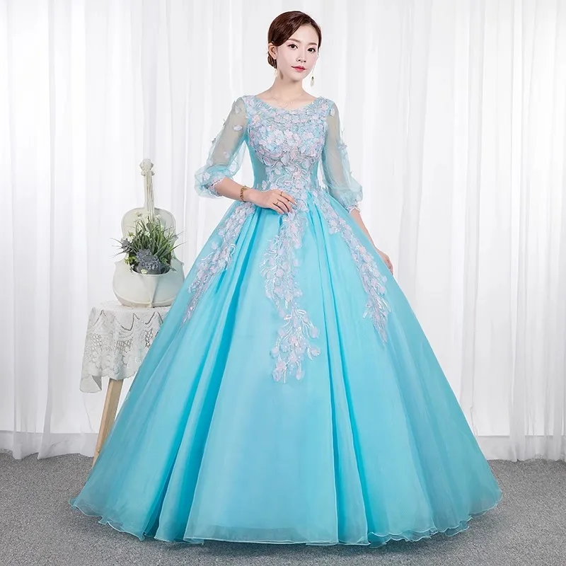 Customized Elegant Ball Gown Quinceanera Dresses Appliques Tulle Puff Sleeve Prom Birthday Party Gowns Formal Vestido De Anos 15