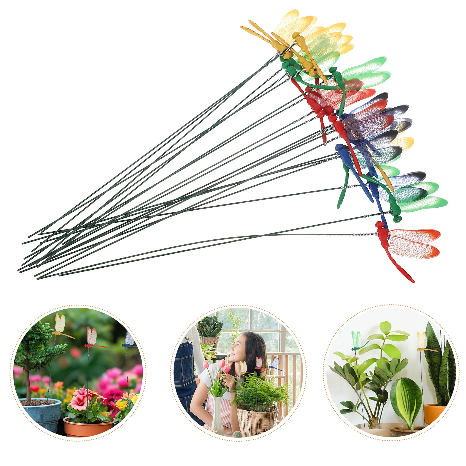 

20pcs Realistic Dragonfly Stakes Garden Decoration Yard Lawn Patio Ornament Simulation Insect Stake For Planter Craft Decorative