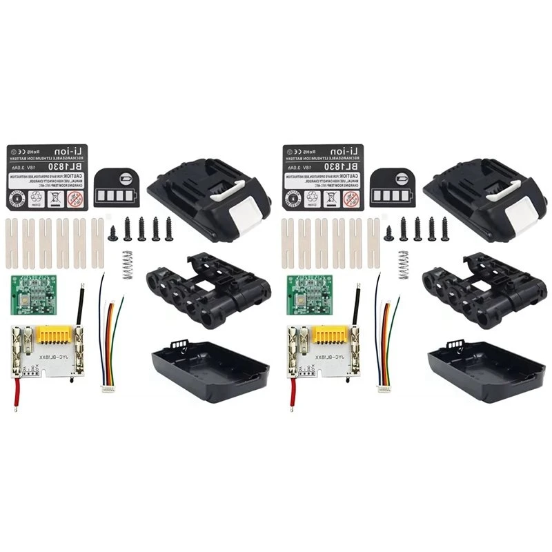 AT51-2X BL1820B Lithium Battery Case 5X18650 BSM PCB Balanced Charging Circuit Board LED Label Box For 18V BL1815