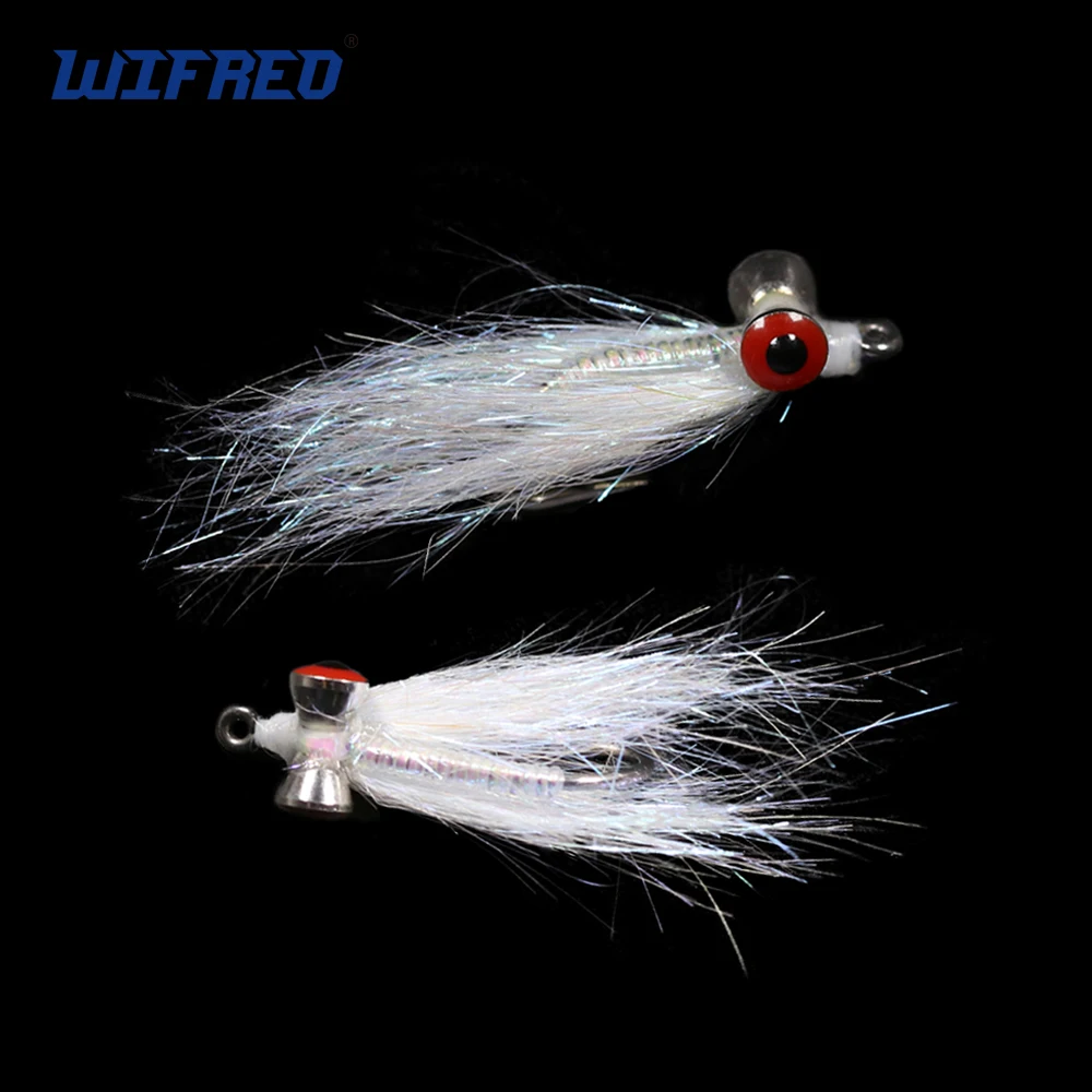 

Wifreo 6PCS #6 #8 White Crazy Charlie Bonefish Fly Brass Dumbbell Eyes Sink Seatrout Bass Crappies Fresh Saltwater Fishing Flies