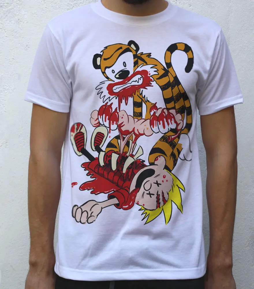 Hobbes Instinct T shirt, Calvin and Hobbes Parody  Y2K tops Unisex Summer Short Sleeve