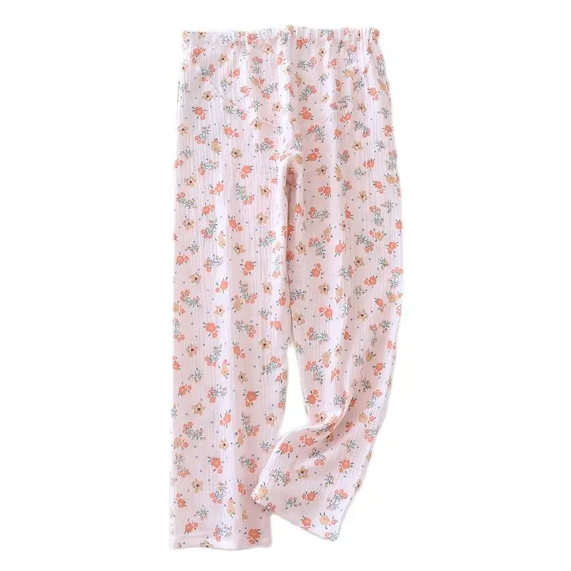 

Spring Summer Fashion Printing Pregnant Women's Sleep Bottoms Adjustable Waist Long Loose Maternity Pyjama Trousers Cotton Pants