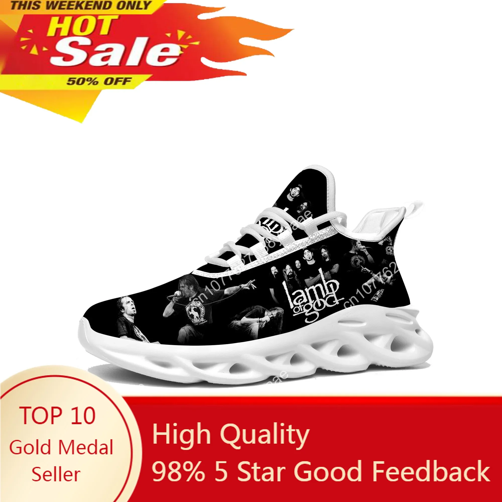 

Lamb of God Rock Band Flats Sneakers Mens Womens Sports Run Shoes High Quality Sneaker Customization Shoe Lace Up Mesh Footwear
