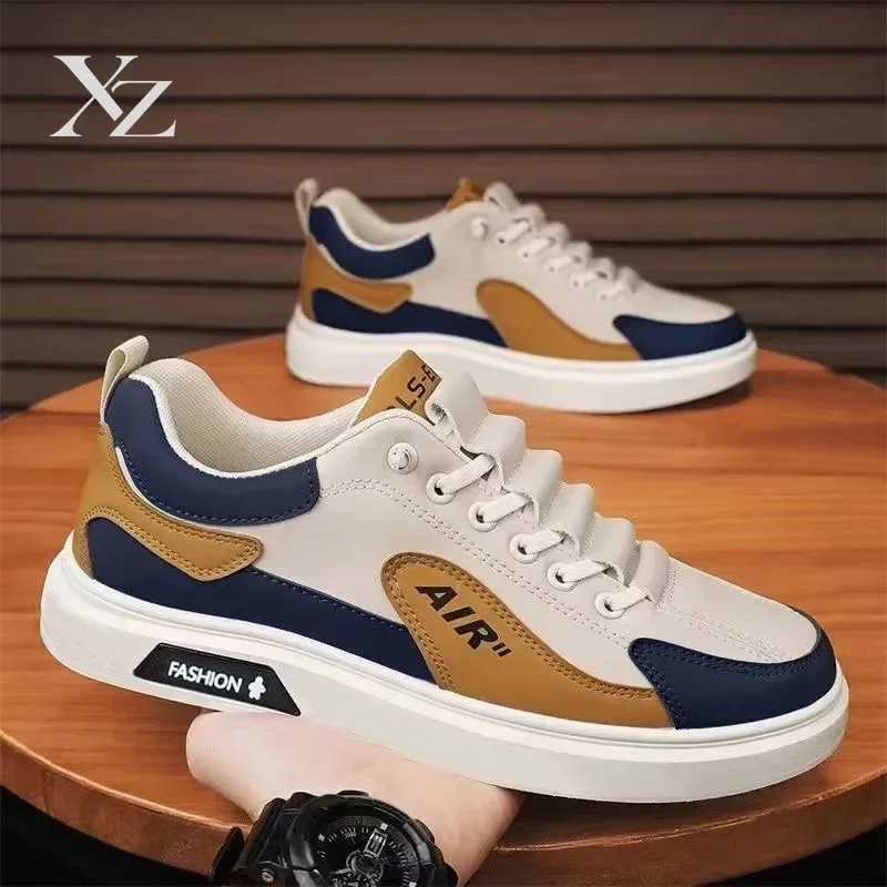Hot Sale For 2026 Men's Leather Casual Shoes Comfortable Fashionable Versatile Round Toe Flat Heel Spring Autumn Sports