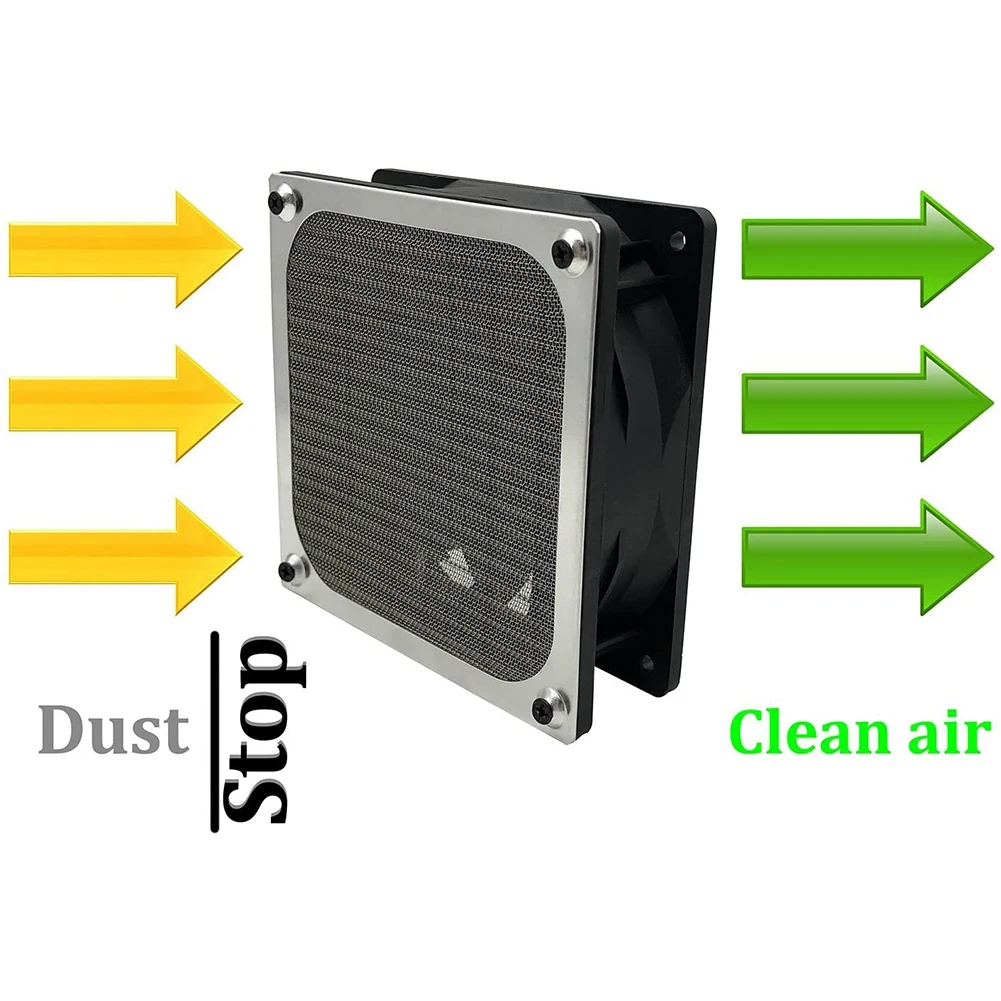 Desktop Computer Case Fan Poeira Filtro Grelhadores, Dustproof Caso Tampa com Parafusos, Quadro de Alumínio Mesh, 4 Pack, 140mm