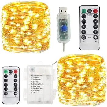Christmas Light 5-20m Waterproof Remote Control Fairy Lights Battery/USB Operated…