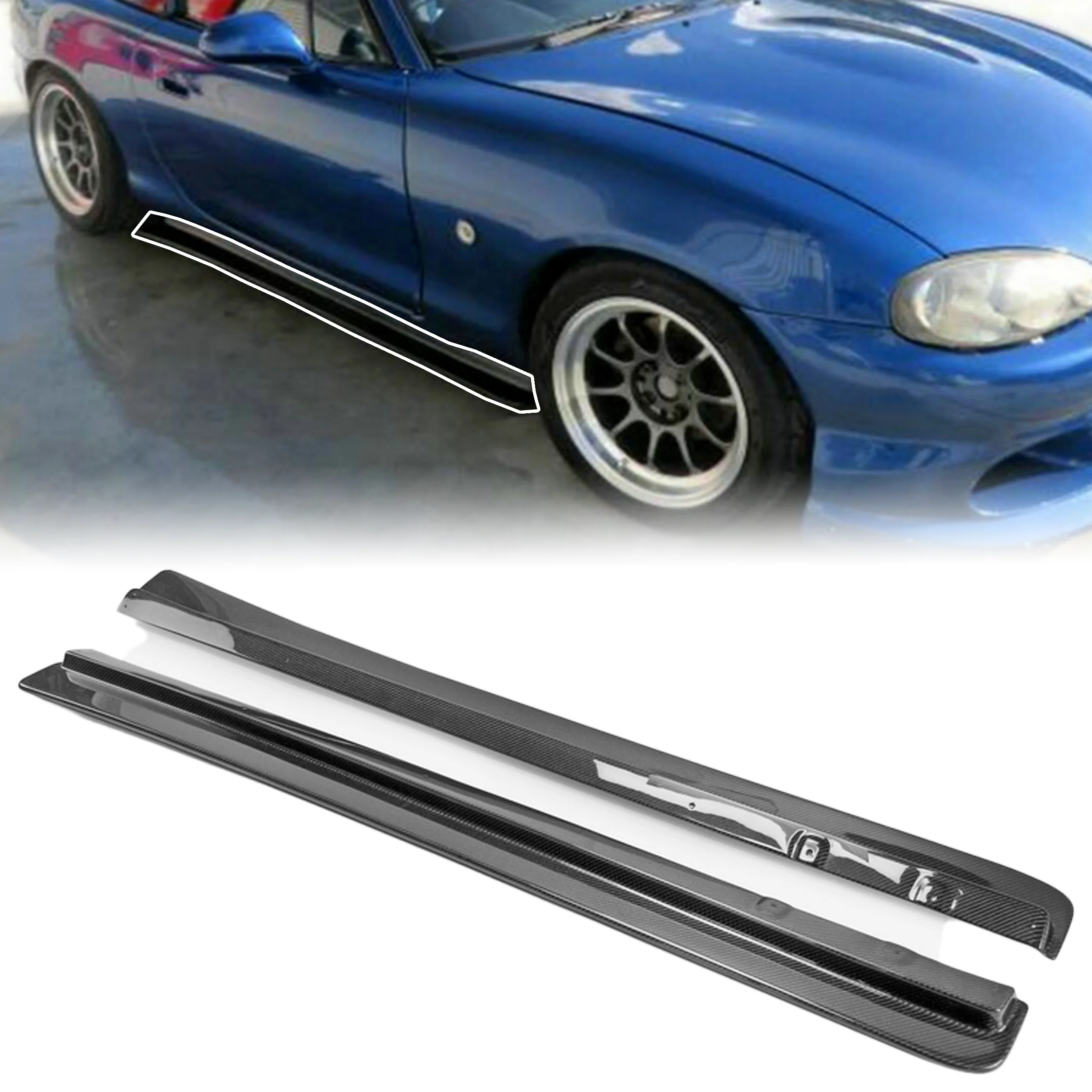 

Mazda Miata MX5-NB Roadster Side Step Bar and Side Skirt Carbon Extension EPA Type Approved