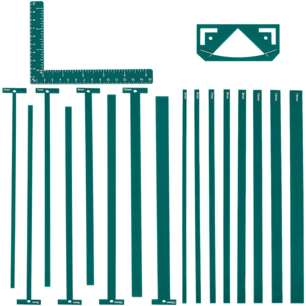 1 Set 18Pcs Flexible Acrylic Bookbinding Templates Book Binding Package Teal Bookbinding Easy Scrapbooking Tool T-Shaped  kit